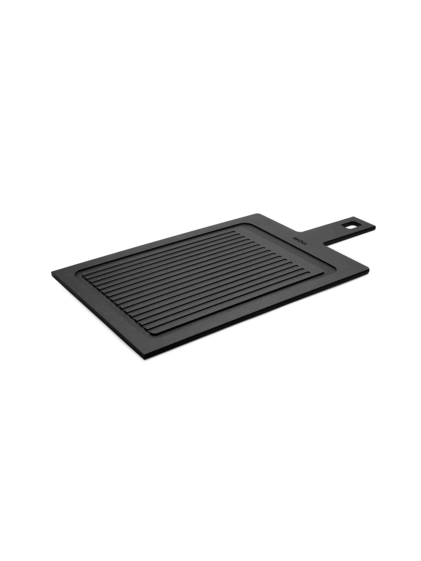 WOLL | Schneidebrett CUT and SERVE 49x25cm Schwarz mit Rillen | 